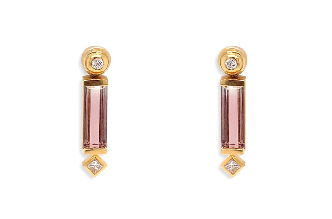 Earrings Bicolor Tourmaline &amp; Diamonds - Diamond Tales Fine Jewelry