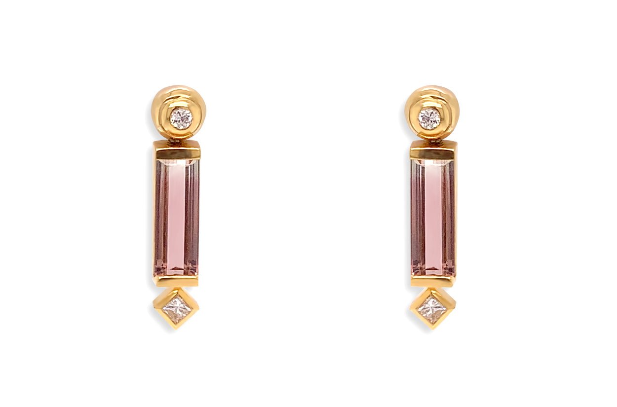 Earrings Bicolor Tourmaline &amp; Diamonds - Diamond Tales Fine Jewelry