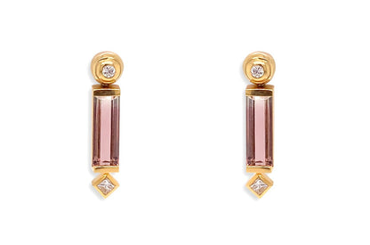 Earrings Bicolor Tourmaline &amp; Diamonds - Diamond Tales Fine Jewelry