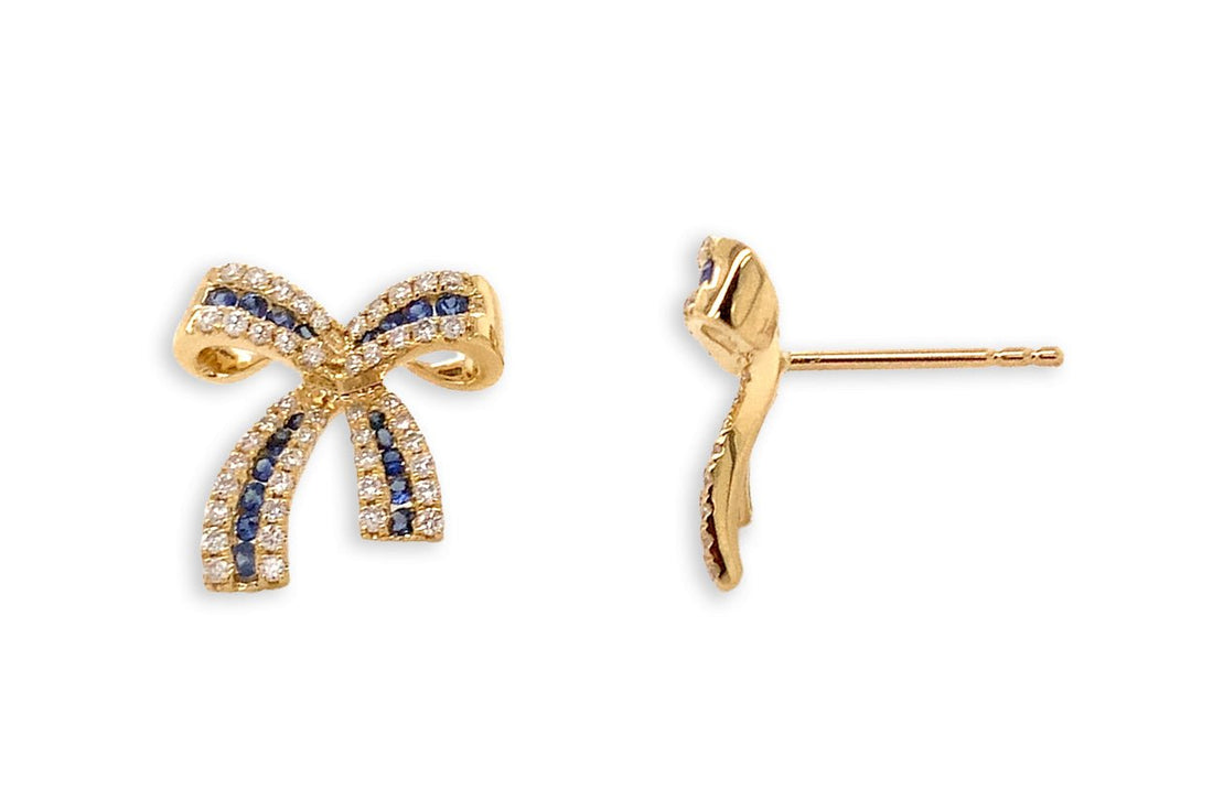 Earrings Bows 18kt Gold &amp; Gemstones - Diamond Tales Fine Jewelry