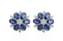 Earrings Flowers with Blue Sapphires & Diamonds - Diamond Tales Fine Jewelry