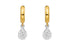 Earrings Mixed Gold Huggies & Pear Illusion Diamonds Drop - Diamond Tales Fine Jewelry