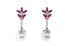 Earrings Pink Sapphires & Diamonds with South Sea Pearls - Diamond Tales Fine Jewelry