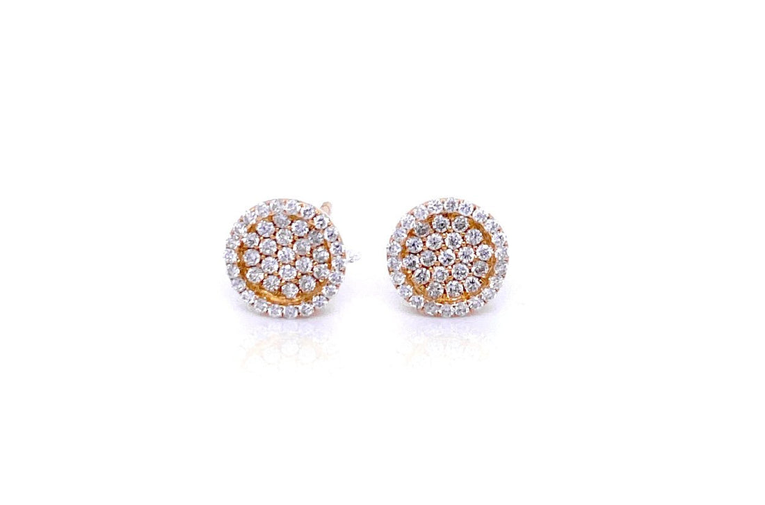 Earrings Stud Double Circle 18kt Gold &amp; Diamonds - Diamond Tales Fine Jewelry