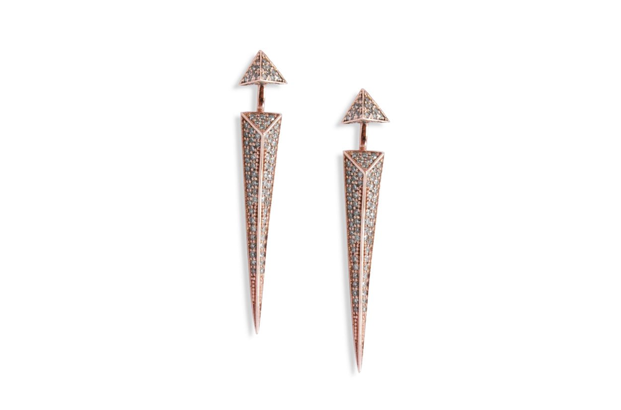 Earrings Trendy Jacket 14kt Rose Gold &amp; Diamonds - Diamond Tales Fine Jewelry