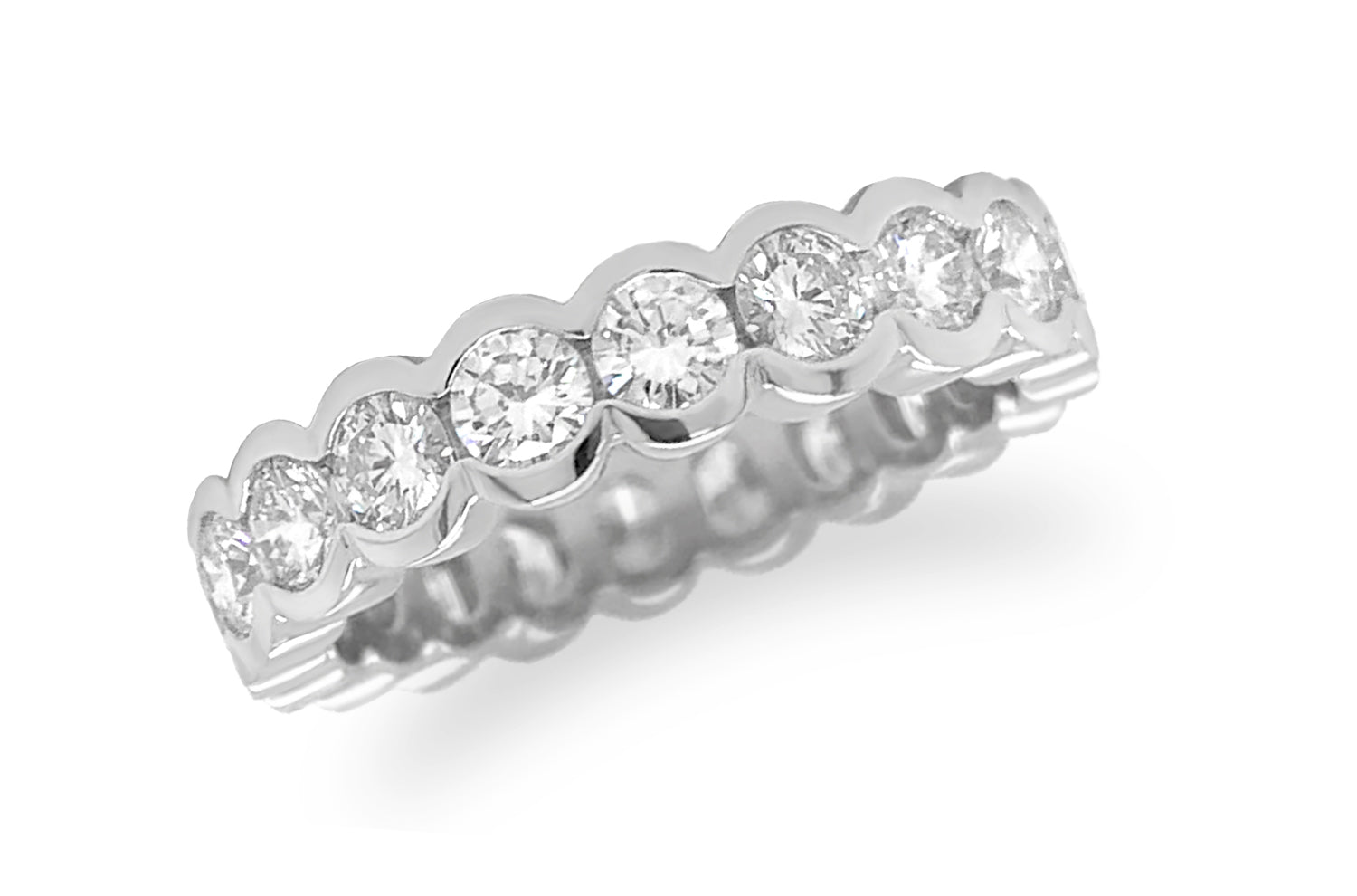 Eternity Ring 18kt Gold with 20 Bezel Diamonds 2.30 cts - Diamond Tales Fine Jewelry
