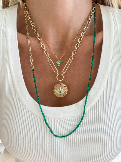 Emerald Evil Eye Medallion