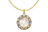 Medal Mother of Pearl Our Lady of Mount Carmen | Virgen del Carmen 18kt Gold & Aquamarines - Diamond Tales Fine Jewelry