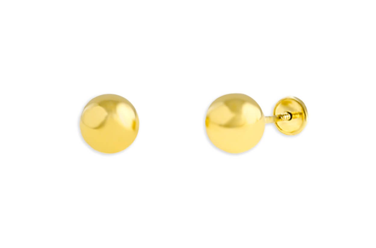 Mini Earrings 18kt Gold Ball 5mm Studs - Diamond Tales Fine Jewelry