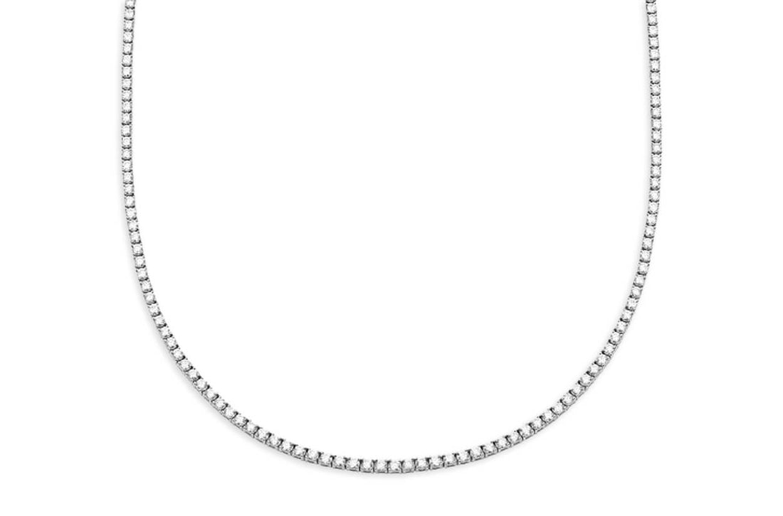 Necklace 14kt Gold Round Diamonds 5.50 cts Tennis - Diamond Tales Fine Jewelry