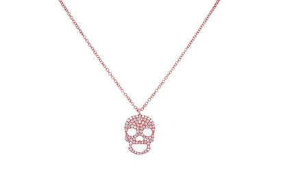 Necklace 14kt Gold Skull with Diamonds - Diamond Tales Fine Jewelry