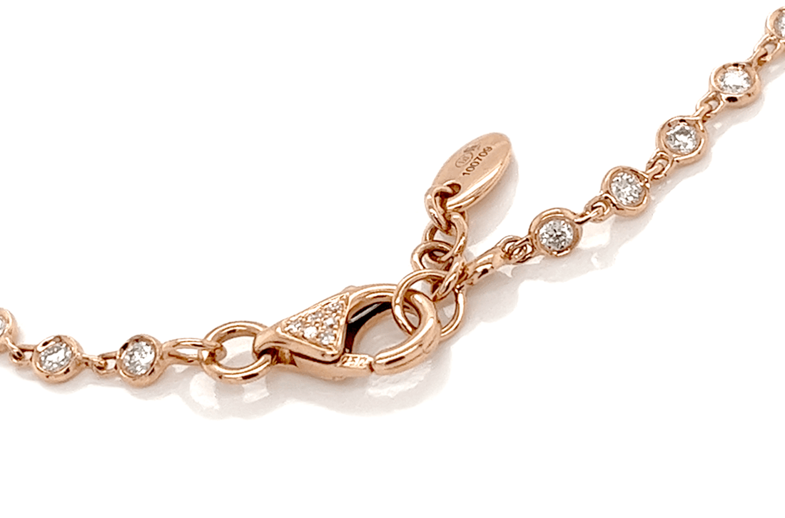 Necklace 18kt Gold Bezel Setting Diamonds Tennis 2.22 cts - Diamond Tales Fine Jewelry