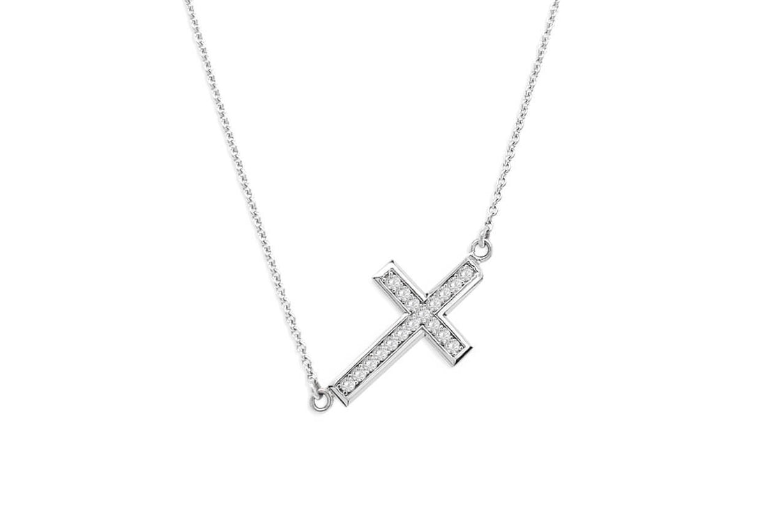 Necklace 18kt Gold &amp; Diamonds Cross - Diamond Tales Fine Jewelry