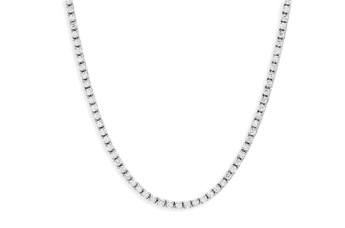 Necklace 18kt Gold Round Diamonds 5.50 cts Tennis - Diamond Tales Fine Jewelry