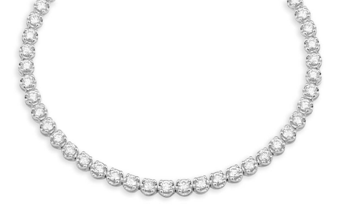 Necklace 18kt Gold Tennis Round Diamonds 13.30cts - Diamond Tales Fine Jewelry