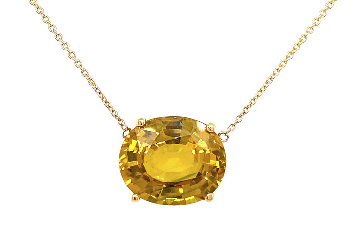 Necklace 6.52cts Yellow Sapphire 14kt Gold - Diamond Tales Fine Jewelry