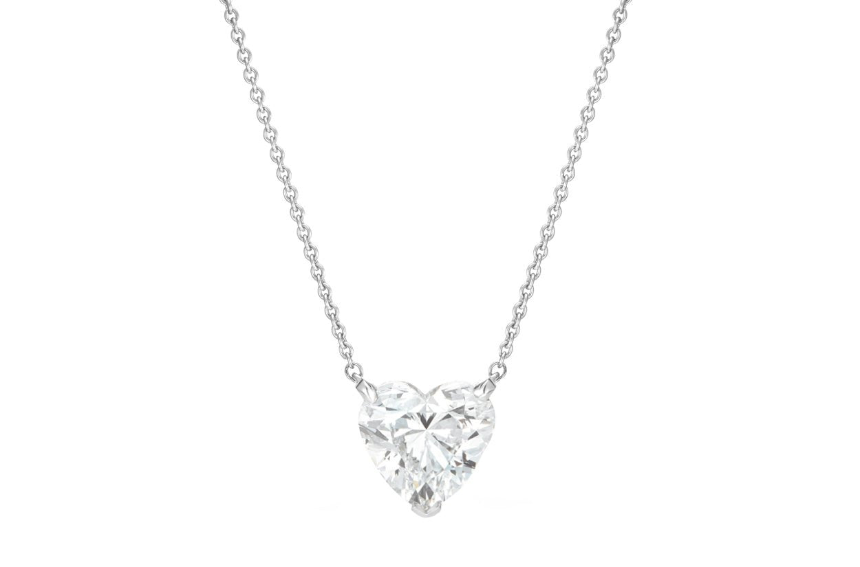 Necklace Platinum Heart Shape Diamond - Diamond Tales Fine Jewelry