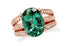 Ring 14kt Gold Oval Green Tourmaline & Diamonds Split Shank - Diamond Tales Fine Jewelry