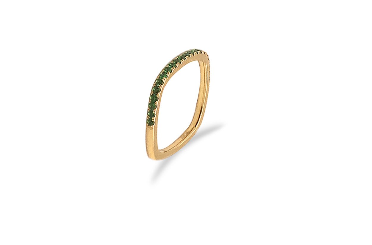 Ring 18kt Gold Half Band Mini Round Gems - Diamond Tales Fine Jewelry