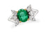 Ring 18kt Gold Majestic GIA Oval Emerald & Marquise Diamonds - Diamond Tales Fine Jewelry