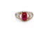 Ring 18kt White Gold Ruby Cabochon & Diamonds - Diamond Tales Fine Jewelry