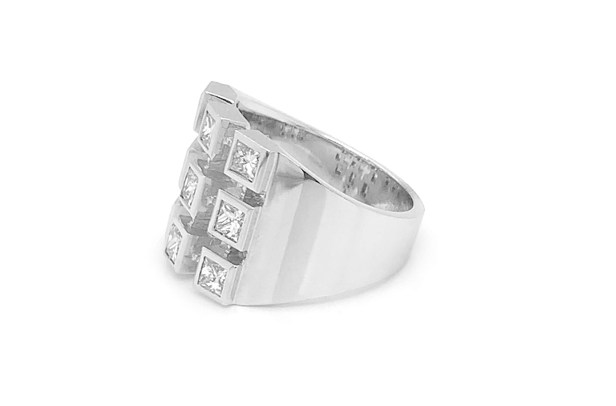 Ring White Gold &amp; Princess Cut Diamonds - Diamond Tales Fine Jewelry